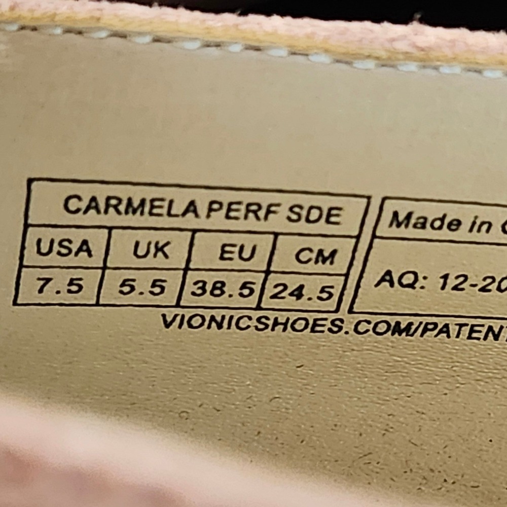 Vionic Carmela Sz 7.5 Dusty Petal Pink Suede Laser Cut Pointed Toe Ballet Flats - Picture 9 of 10